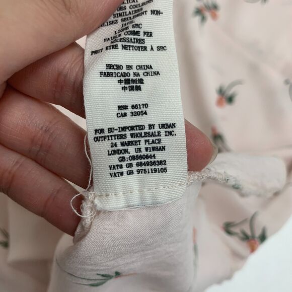 Free People Dress Womens 0 Light Pink Floral Keyhole Back Short Sleeve A Line - Picture 13 of 15